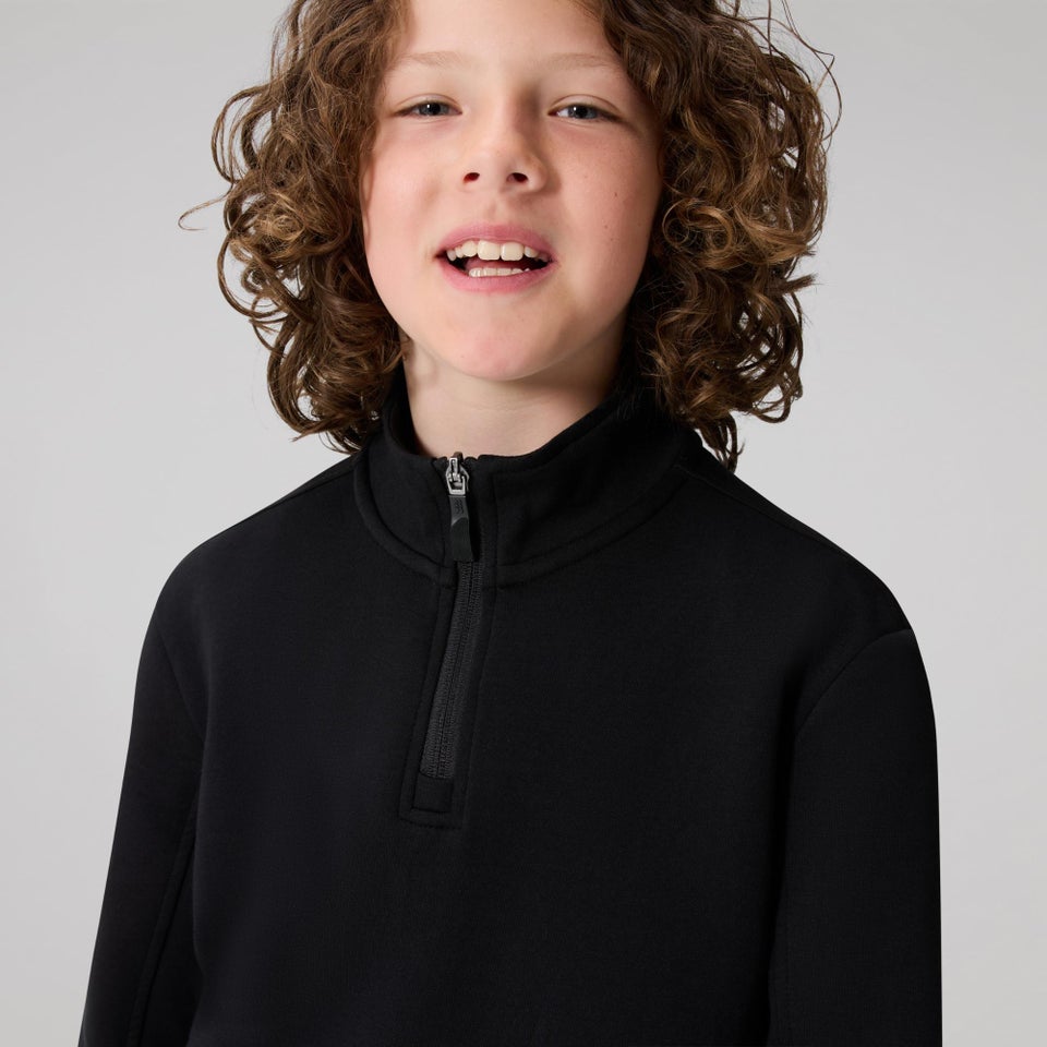 KIDS TEMPO+ QUARTER-ZIP SWEATER BLACK
