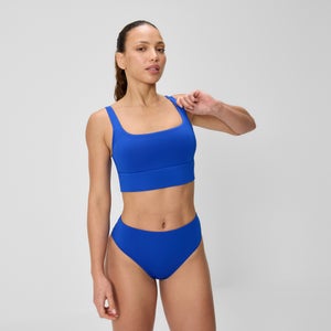 Women's Solid Square Neck Bikini Top Blue