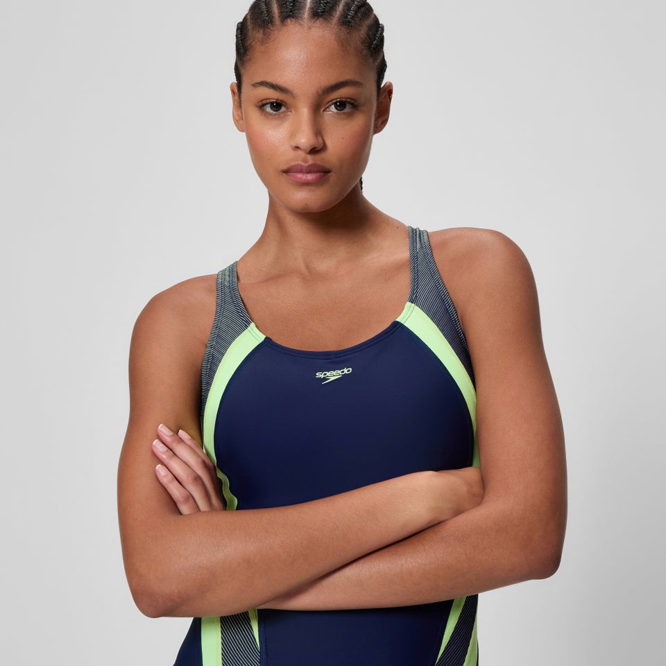 Women's Quantum Rib Splice One Piece Navy/Green