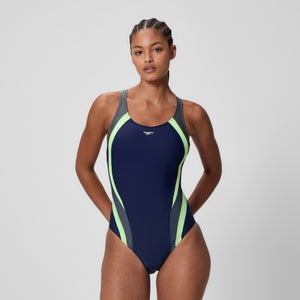 Women's Quantum Rib Splice One Piece Navy/Green - 34