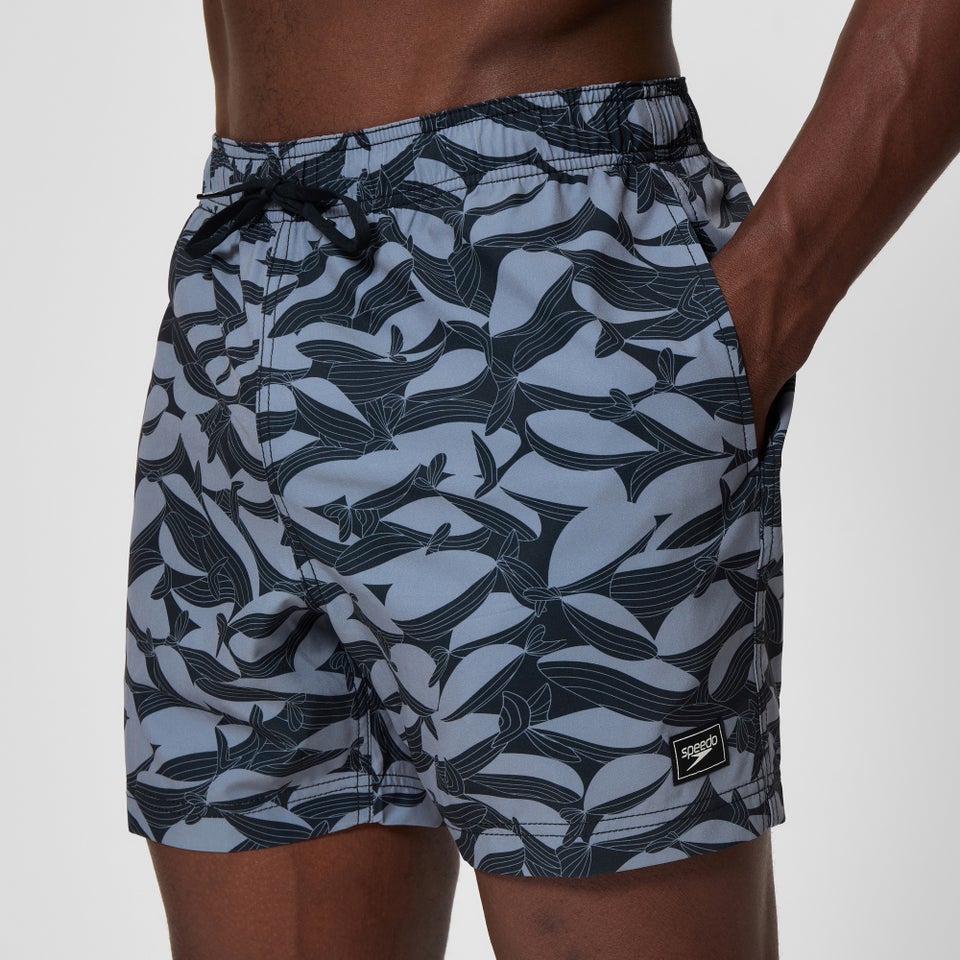 Men's Redondo Edge Printed 16" Swim Shorts Gray/Black