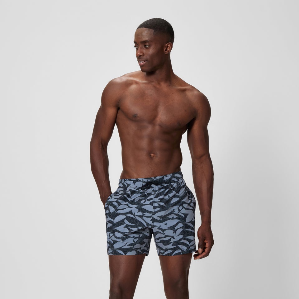 Men's Redondo Edge Printed 16" Swim Shorts Gray/Black