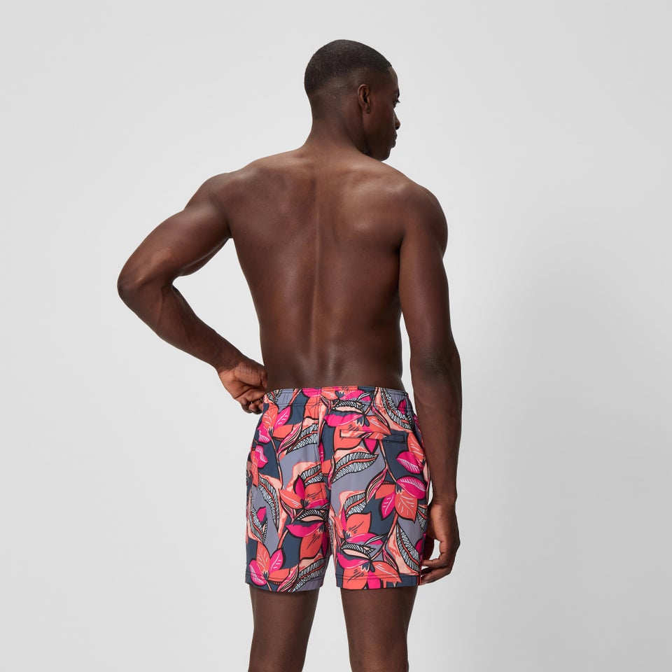 Men's Redondo Edge Printed 16" Swim Shorts Coral/Gray