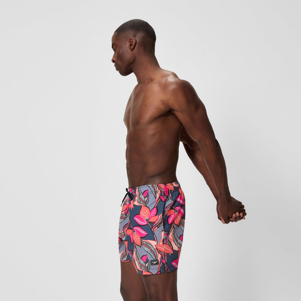 Men's Redondo Edge Printed 16" Swim Shorts Coral/Gray