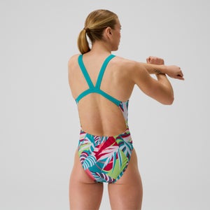 Women's Club Training Printed Leaderback One Piece Green/Yellow