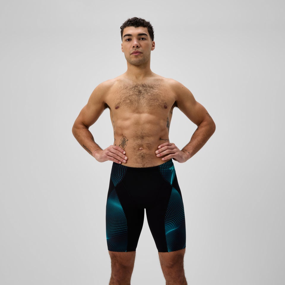 Herren Endurance+ MAX Kompressions-Schwimmhose Schwarz/Türkis