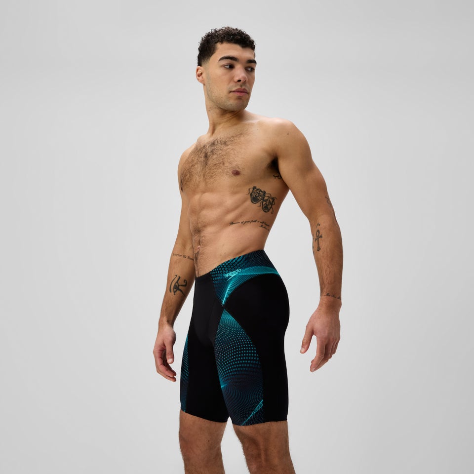 Herren Endurance+ MAX Kompressions-Schwimmhose Schwarz/Türkis