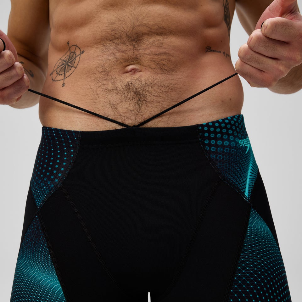 Herren Endurance+ MAX Kompressions-Schwimmhose Schwarz/Türkis