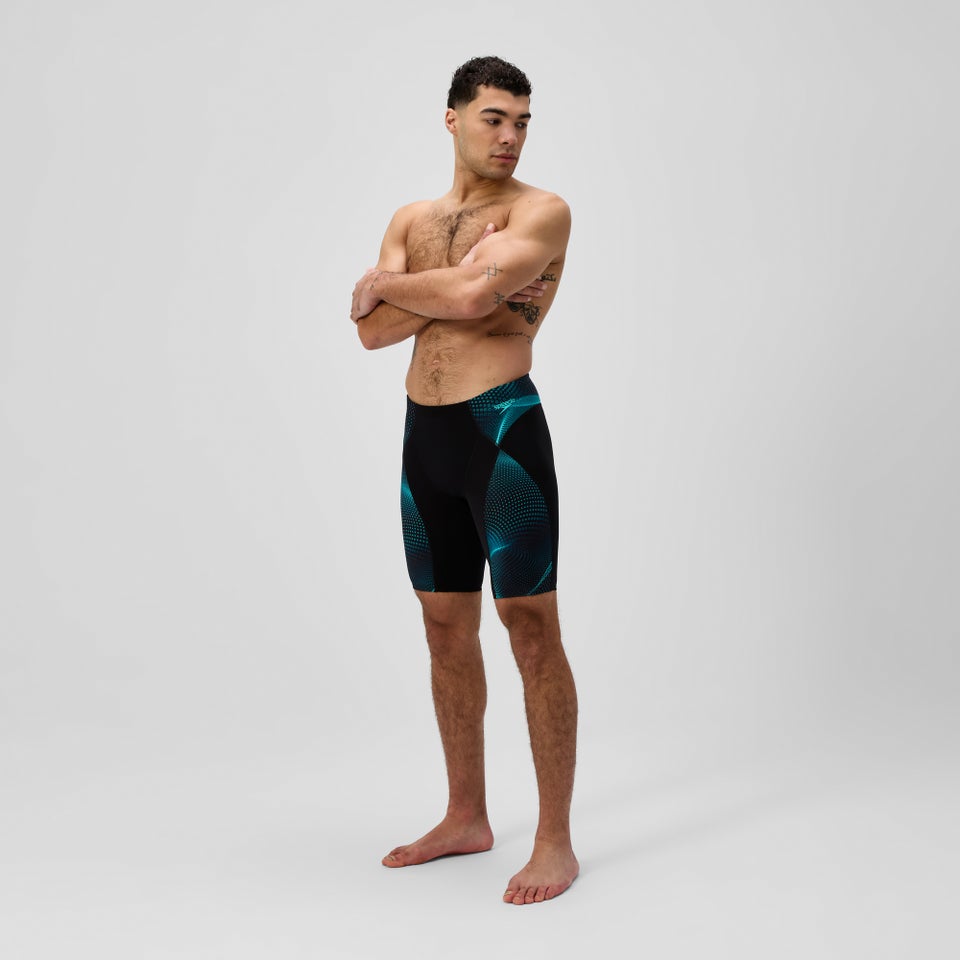 Herren Endurance+ MAX Kompressions-Schwimmhose Schwarz/Türkis