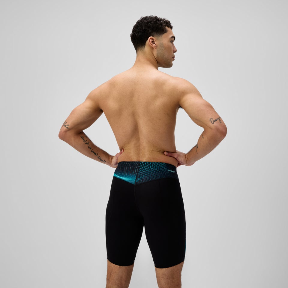 Herren Endurance+ MAX Kompressions-Schwimmhose Schwarz/Türkis