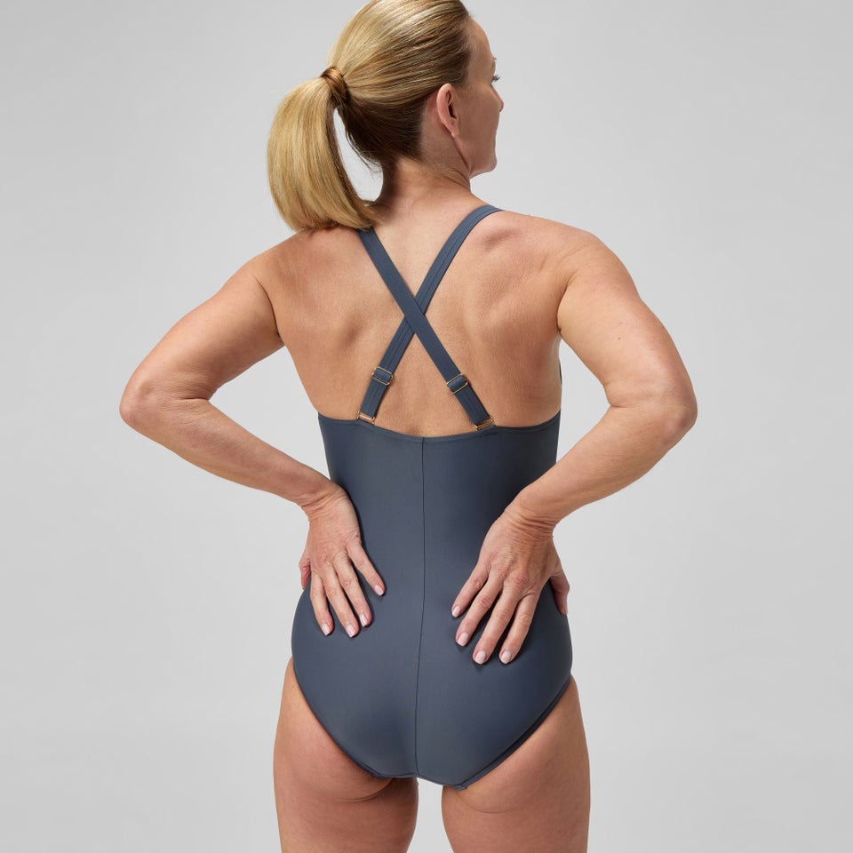 Women's Shaping V Neck Swimsuit Grey