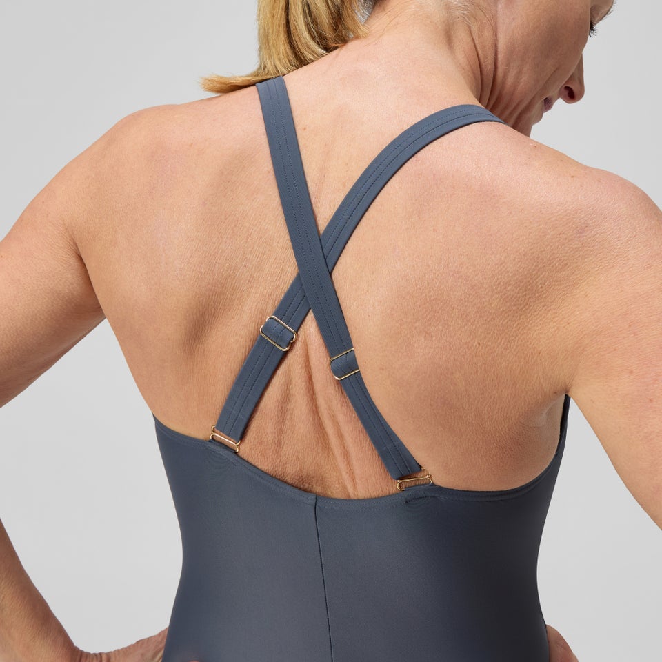 Women's Shaping V Neck Swimsuit Grey