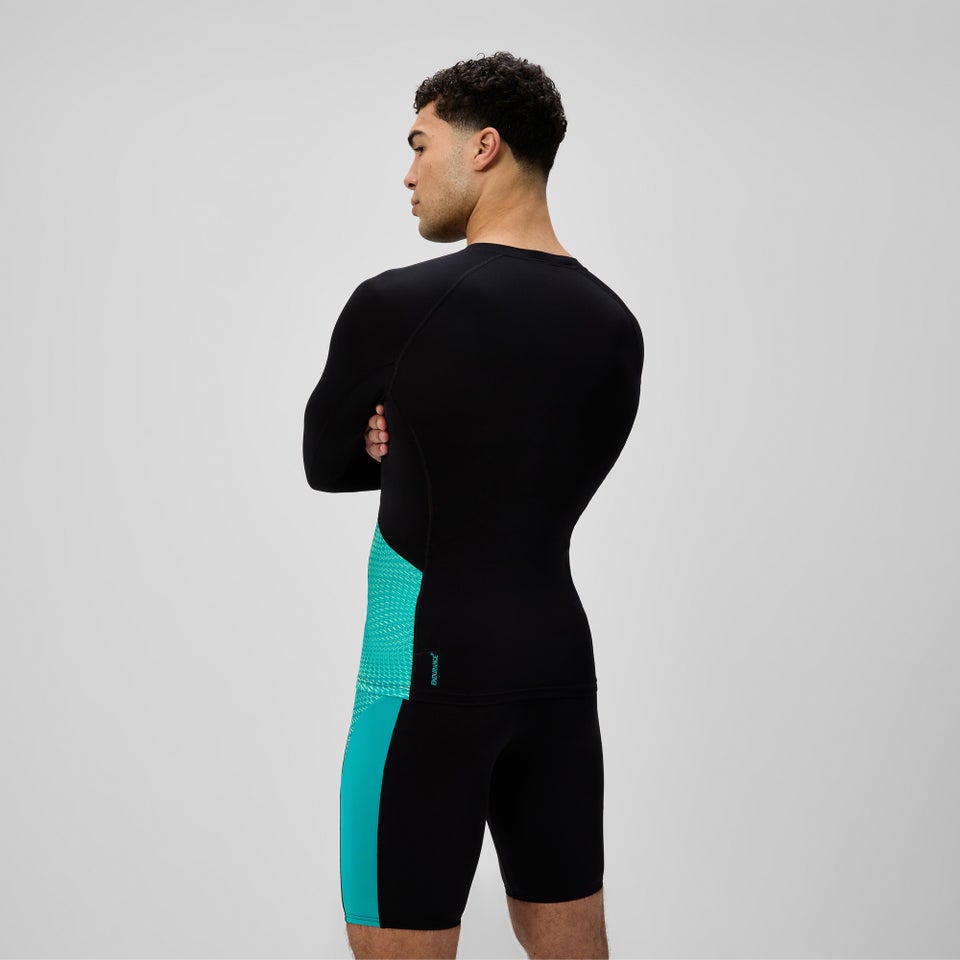 Herren Endurance+ MAX Splice Rashguard Schwarz/Türkis