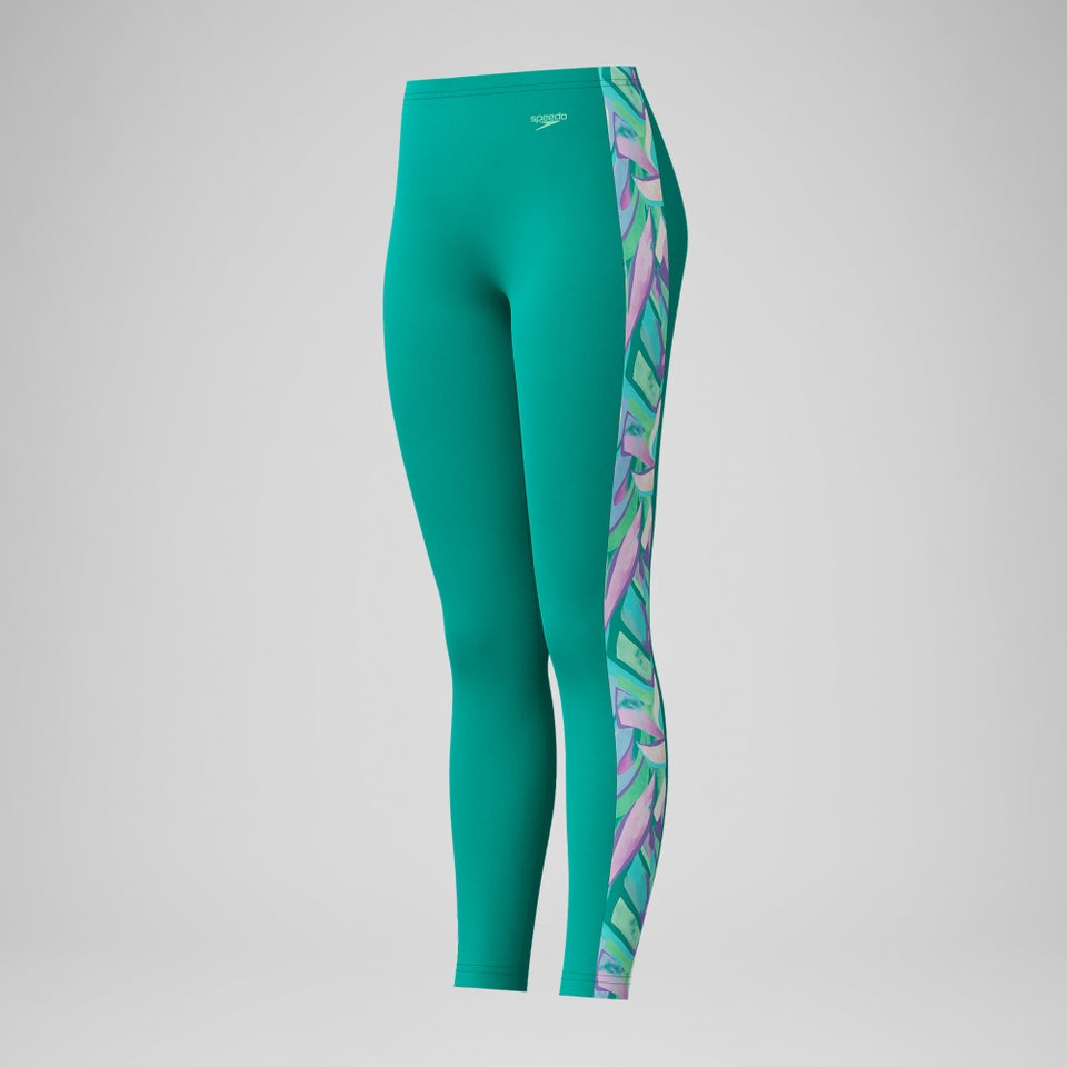 Legging Fille à empiècement imprimé turquoise