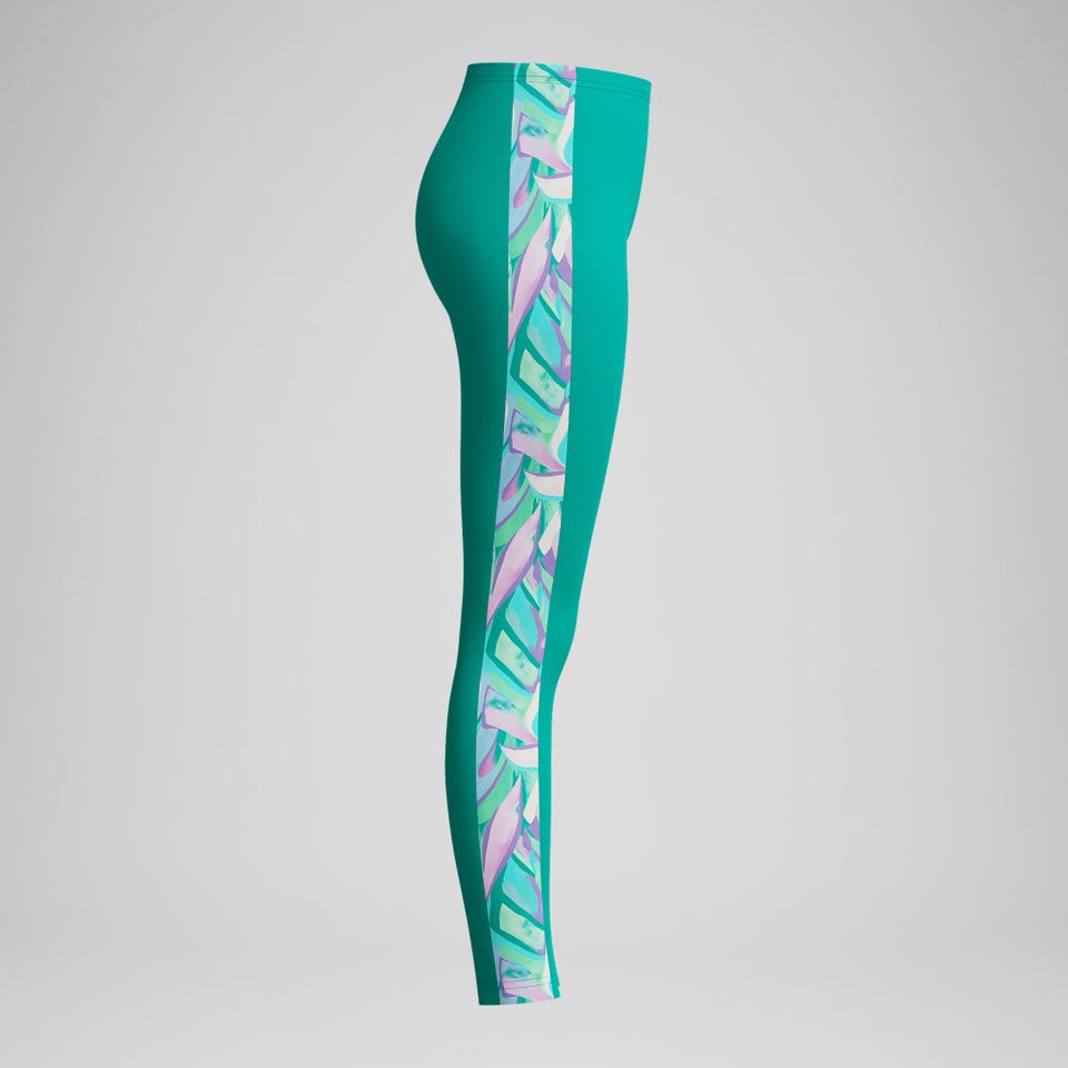 Legging Fille à empiècement imprimé turquoise