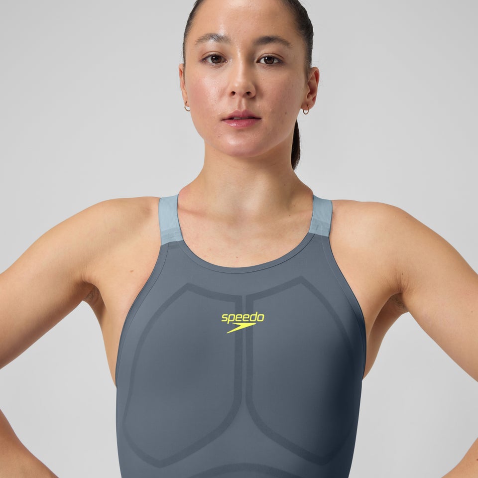 Women's Fastskin LZR Pure Valor 2.0 Openback Kneeskin Gray/Blue