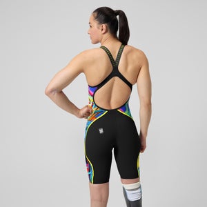 Women's Fastskin LZR Pure Intent 2.0 Openback Kneeskin Black/Yellow