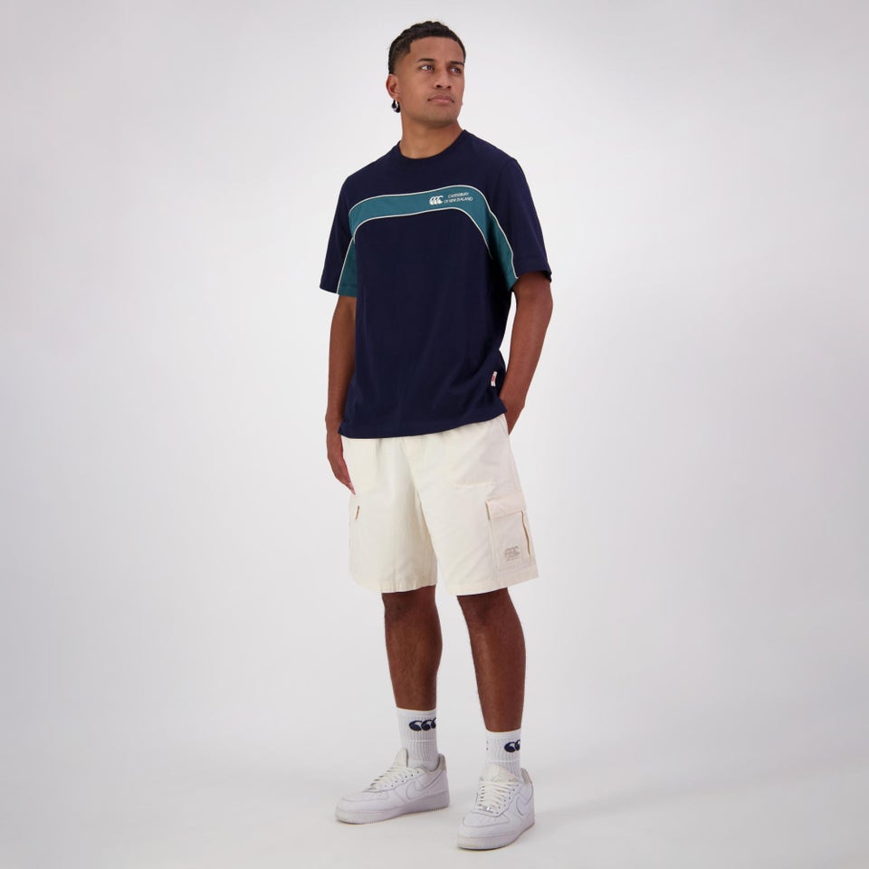 MENS HERITAGE PANELLED T-SHIRT NAVY