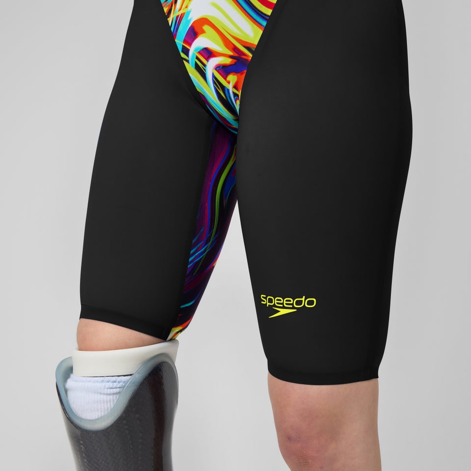 Combinaison partielle à dos fermé noire/rouge pour femmes Fastskin LZR Pure Valor 2.0