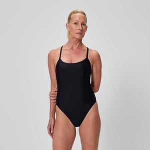 Women's Solid Racerback One Piece Black/White