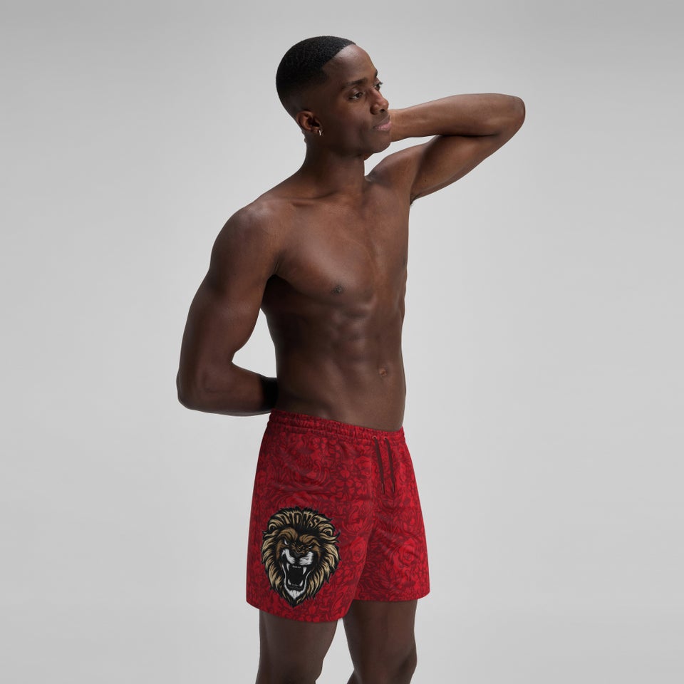 Men's British & Irish Lions 16" Swim Shorts Red