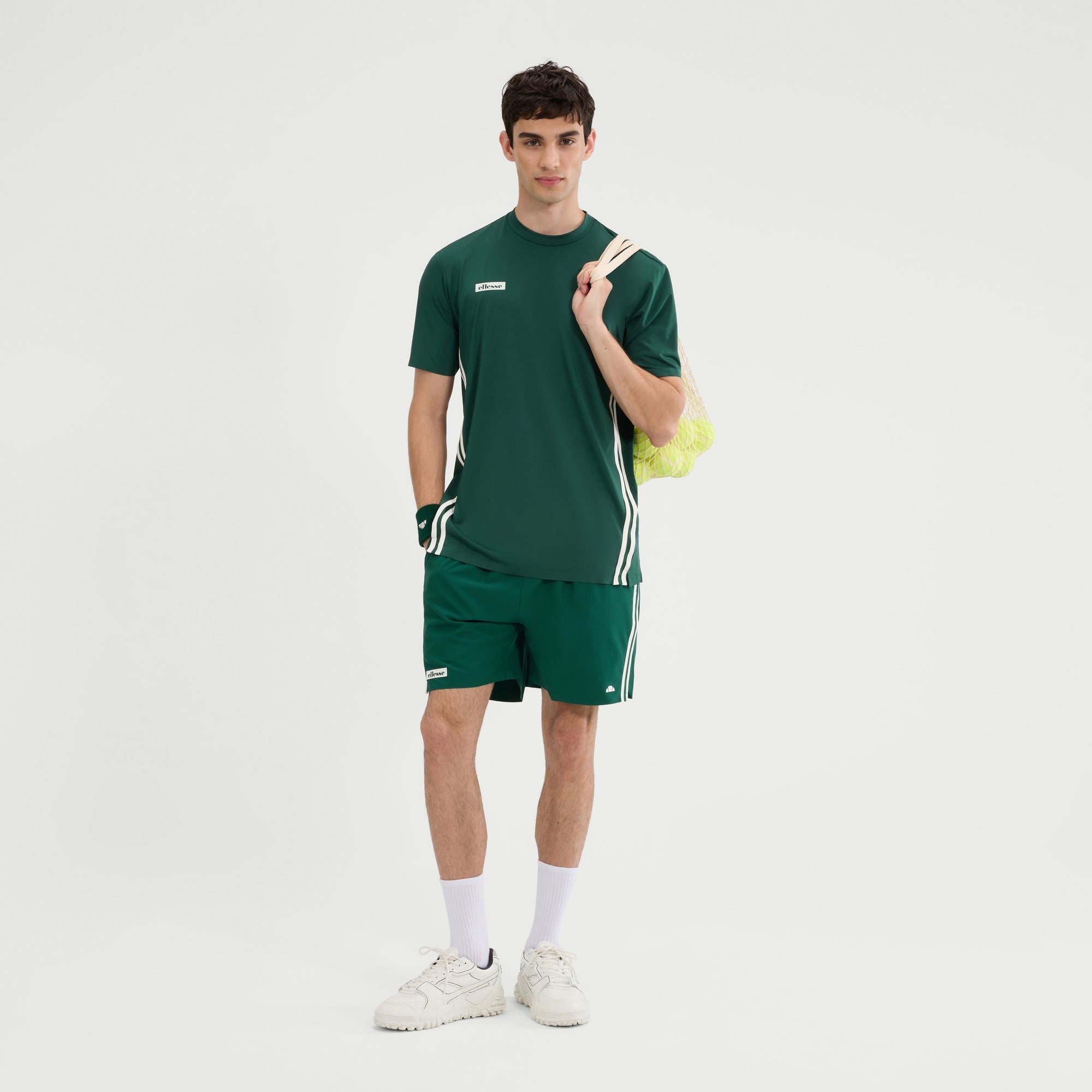 ellesse(エレッセ)テニスシャツ/パンツセット　オリーブグリーン　L 120876-53-