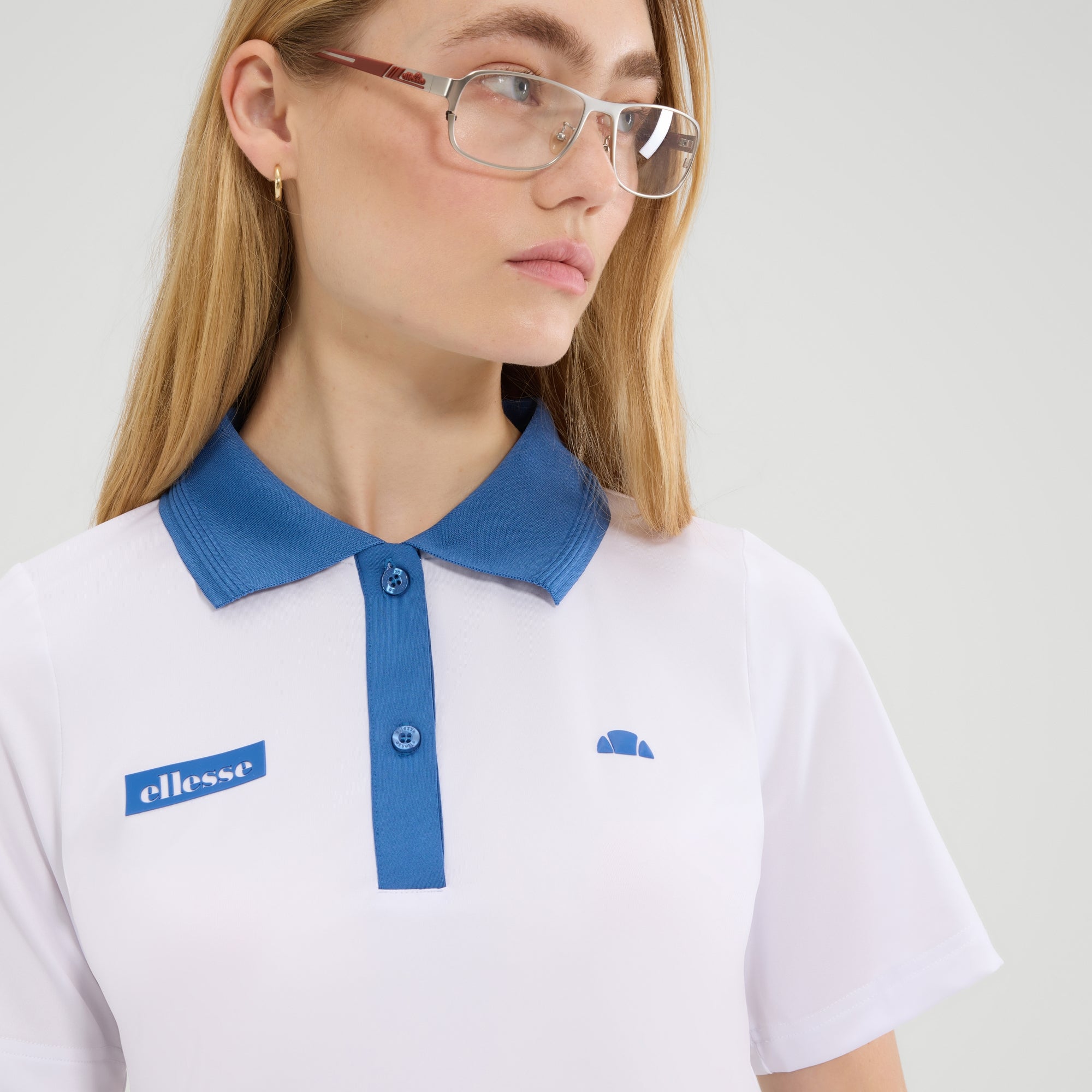 Women's Di Lepre Polo Top White/Blue | ellesse UK