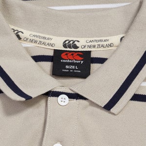 Mens Multi Stripe Polo Beige