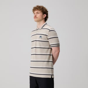 Mens Multi Stripe Polo Beige