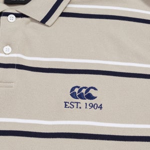 Mens Multi Stripe Polo Beige