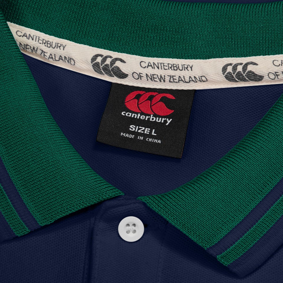 Mens Chest Stripe Polo Navy