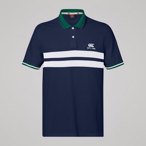 Mens Chest Stripe Polo Navy