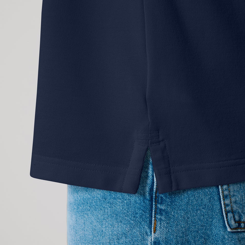 Mens Chest Stripe Polo Navy