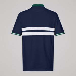 Mens Chest Stripe Polo Navy