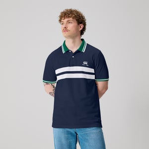 Mens Chest Stripe Polo Navy