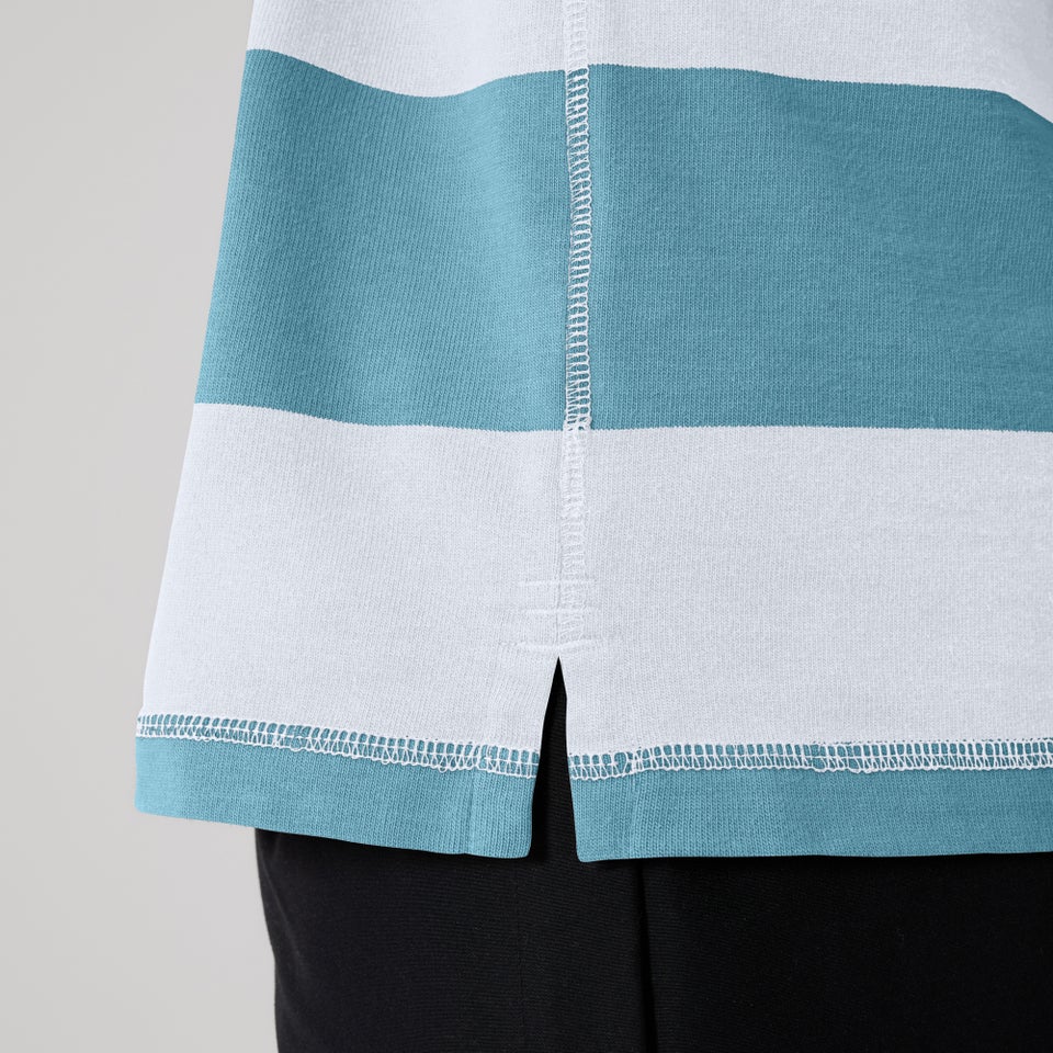 Mens Hoop Rugby Jersey Blue