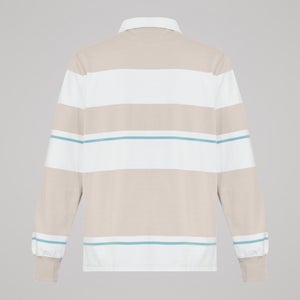 Mens Multi Stripe Rugby Jersey Beige
