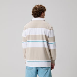 Mens Multi Stripe Rugby Jersey Beige