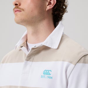 Mens Multi Stripe Rugby Jersey Beige