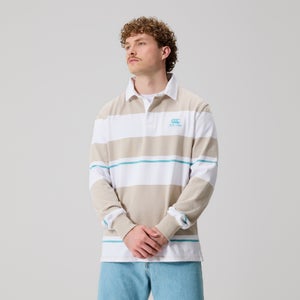 Mens Multi Stripe Rugby Jersey Beige