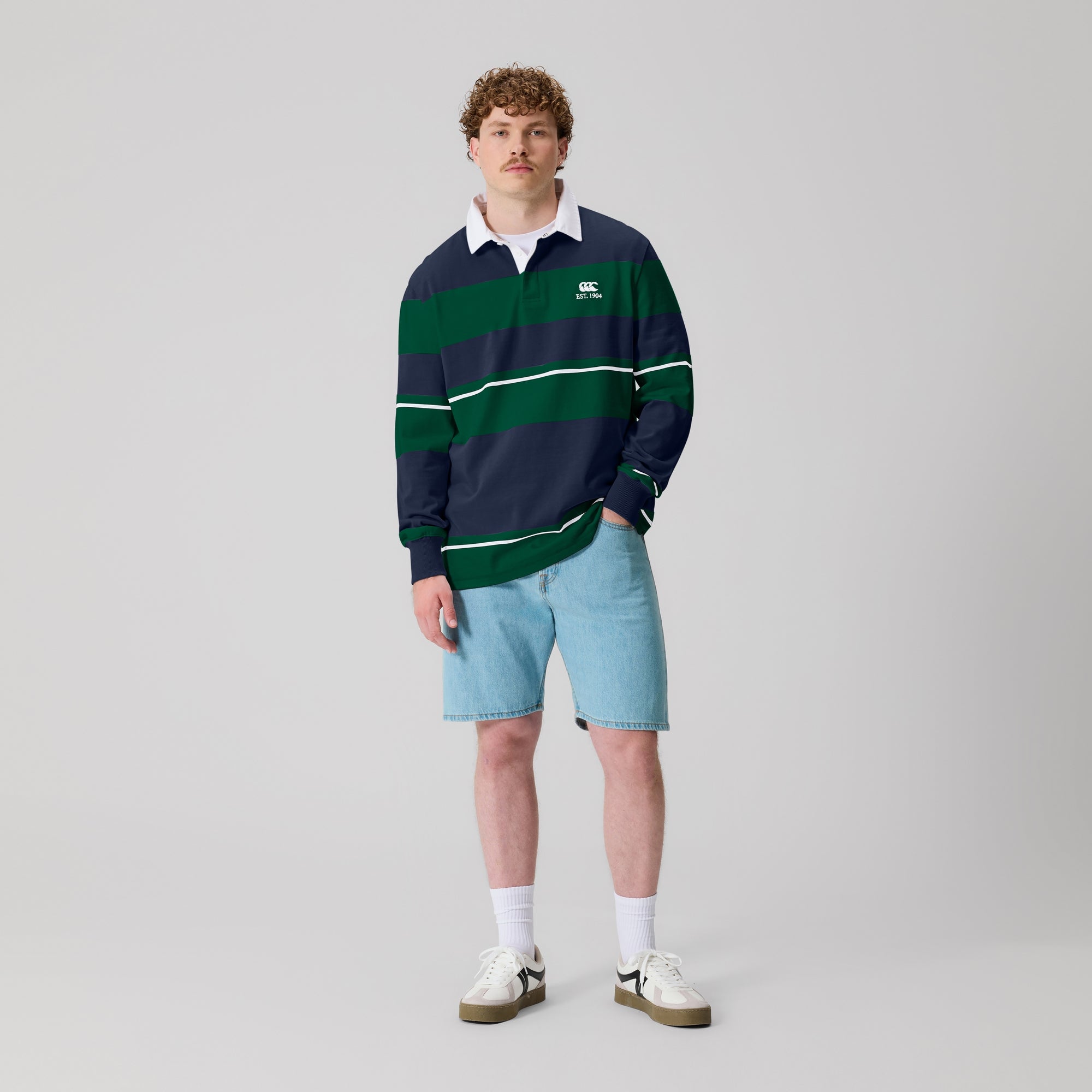 Mens Multi Stripe Rugby Jersey Navy | Canterbury