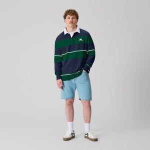 Mens Multi Stripe Rugby Jersey Navy