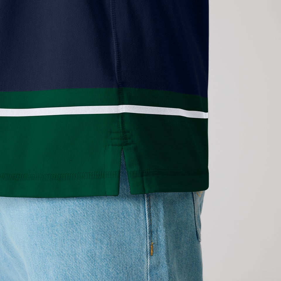 Mens Multi Stripe Rugby Jersey Navy