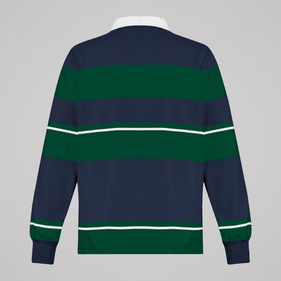 Mens Multi Stripe Rugby Jersey Navy