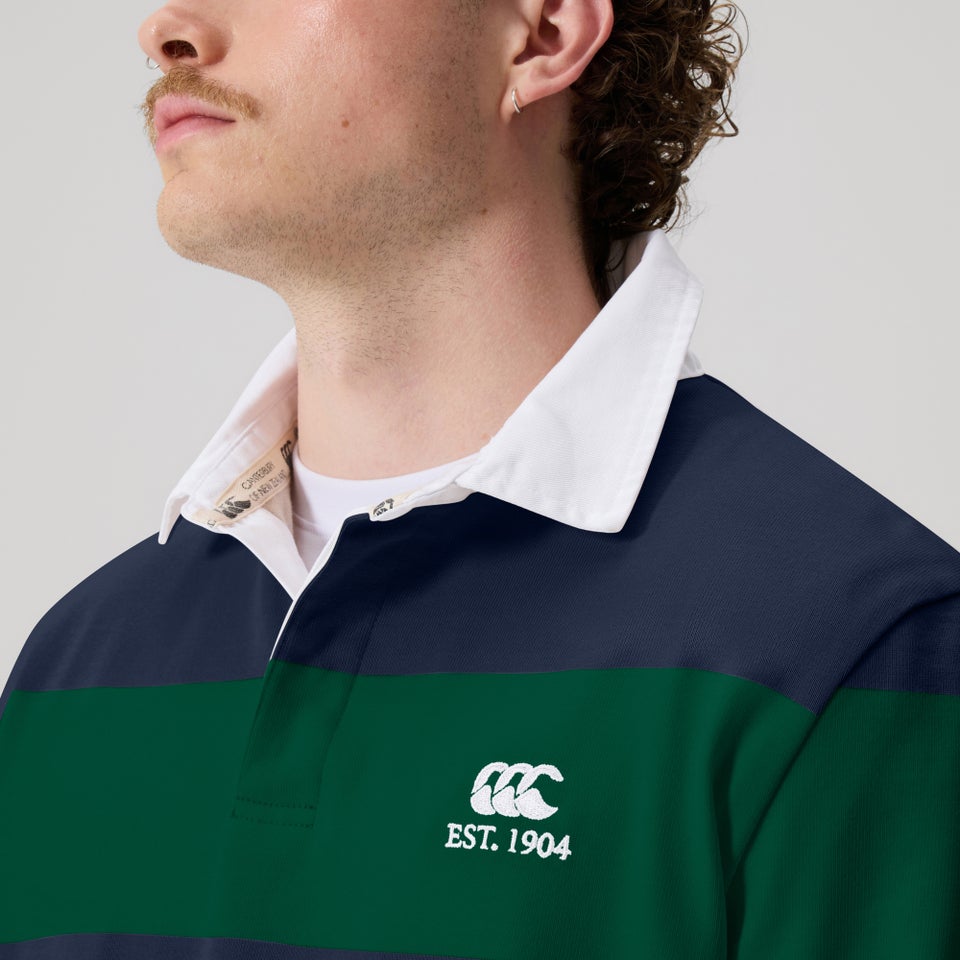 Mens Multi Stripe Rugby Jersey Navy