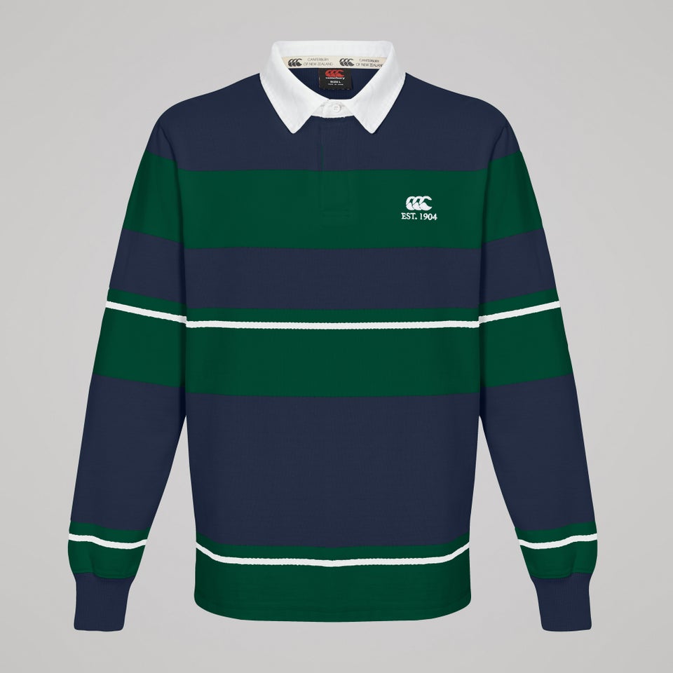 Mens Multi Stripe Rugby Jersey Navy