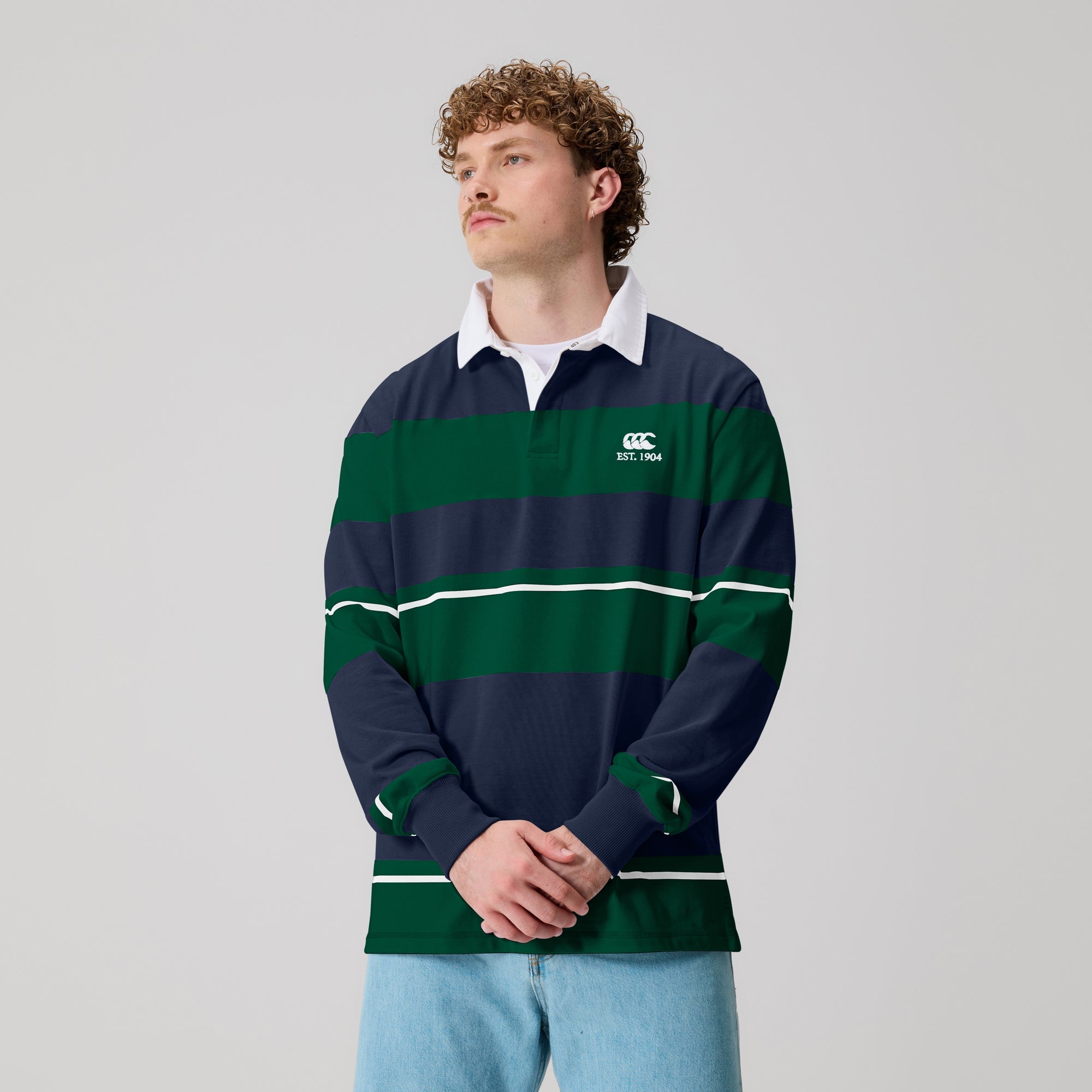 Mens Multi Stripe Rugby Jersey Navy | Canterbury