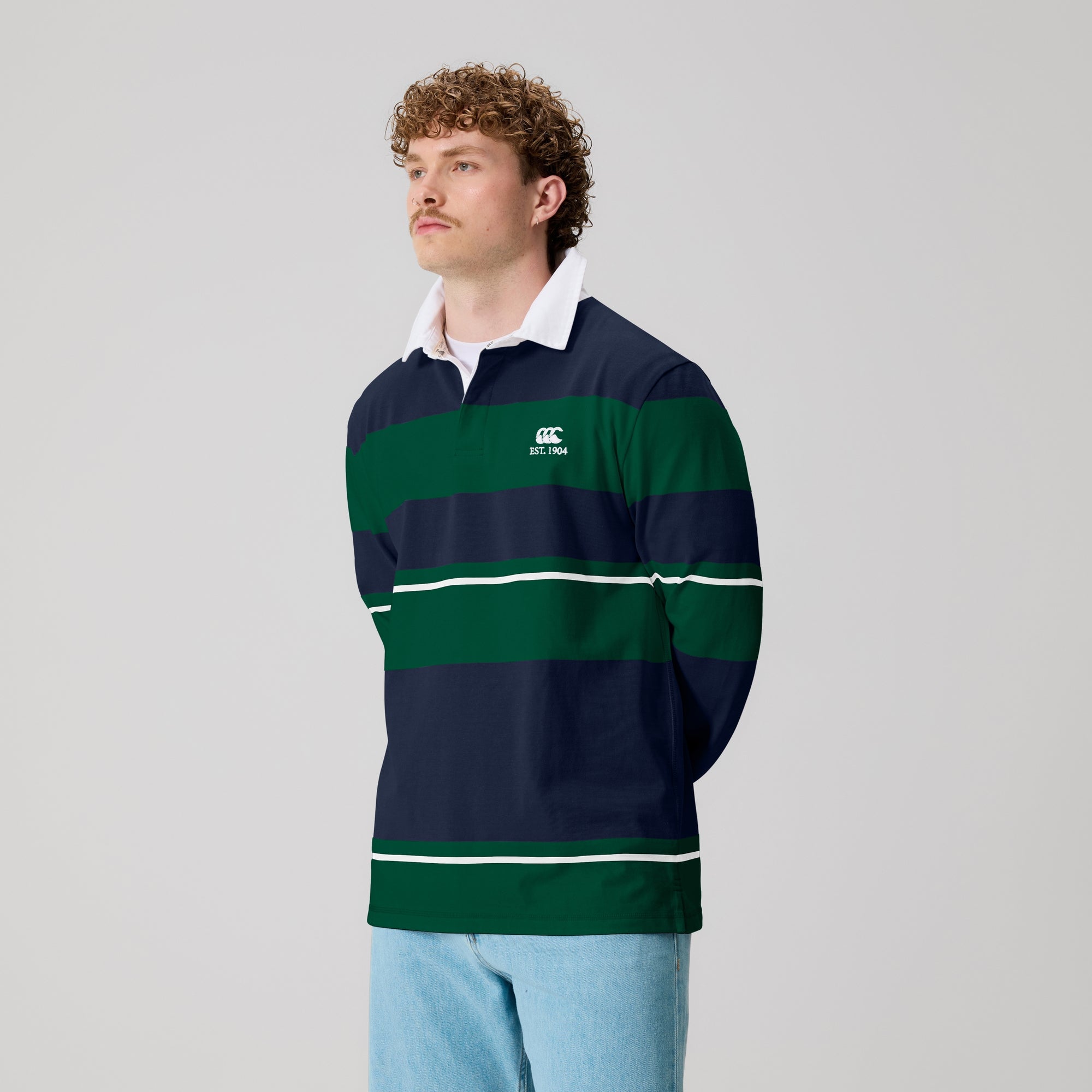 Mens Multi Stripe Rugby Jersey Navy | Canterbury