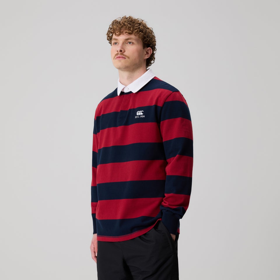 Mens Hoop Rugby Jersey Red/Blue