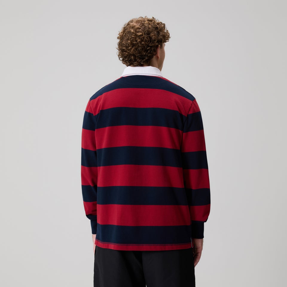 Mens Hoop Rugby Jersey Red/Blue